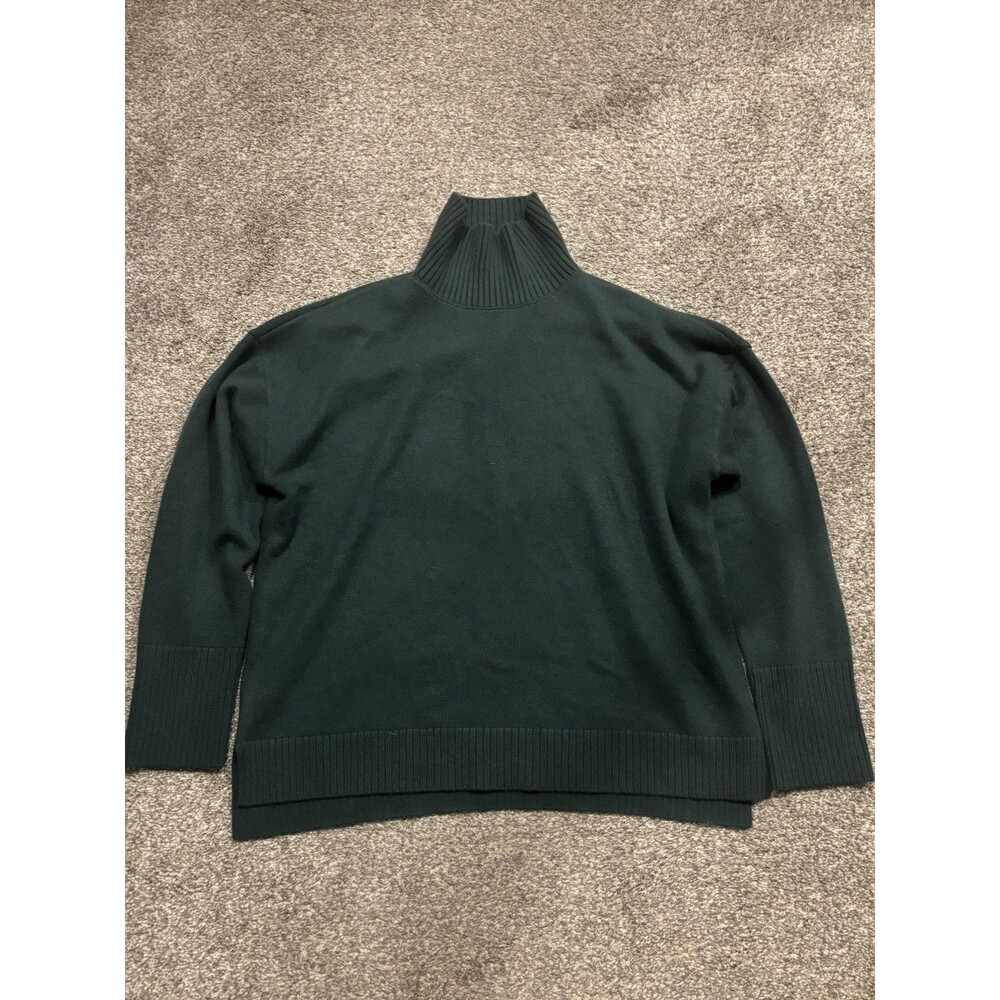 J McLaughlin Dina 100% Cashmere Turtleneck Sweater Oversized XL Green‎